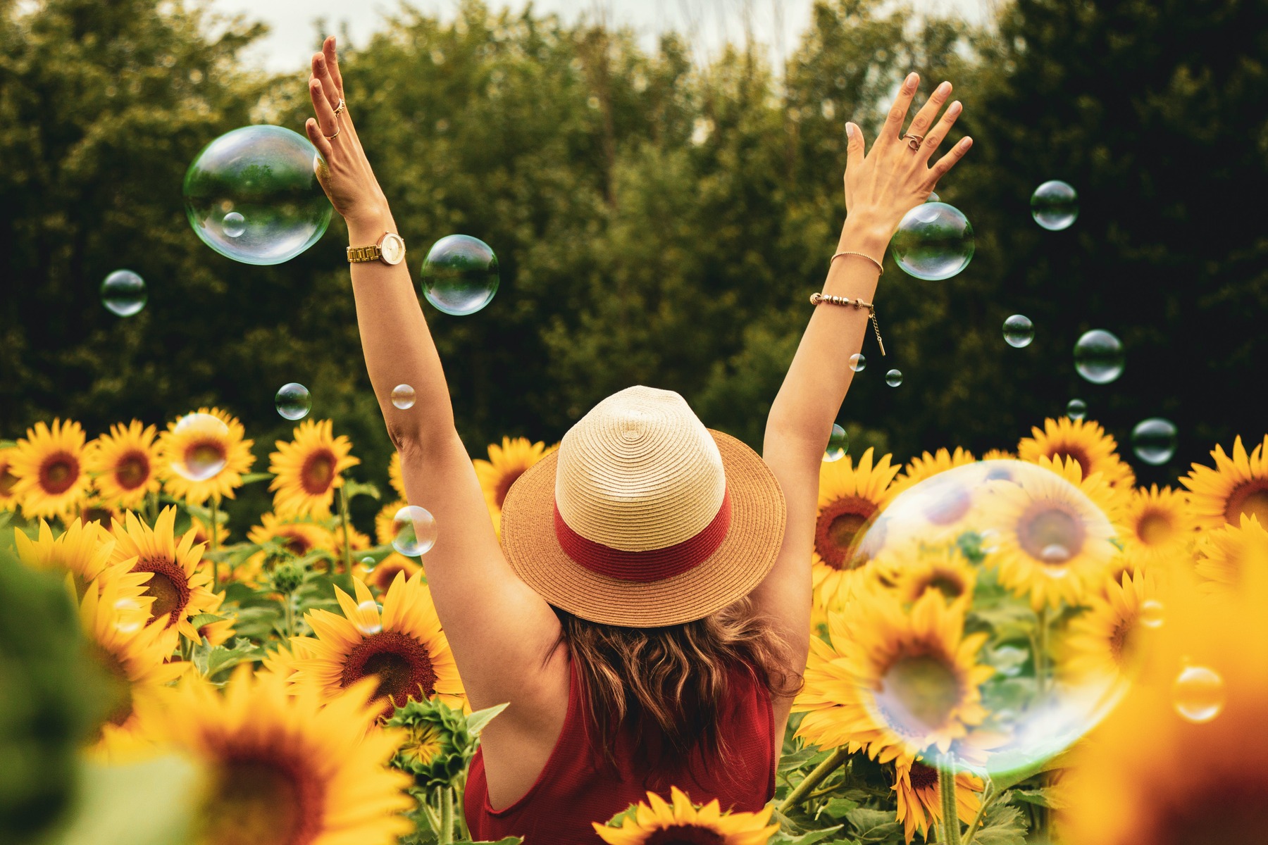 woman experiencing contentment